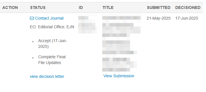 European Journal of Neuroscience 录用截图（2025年8月）